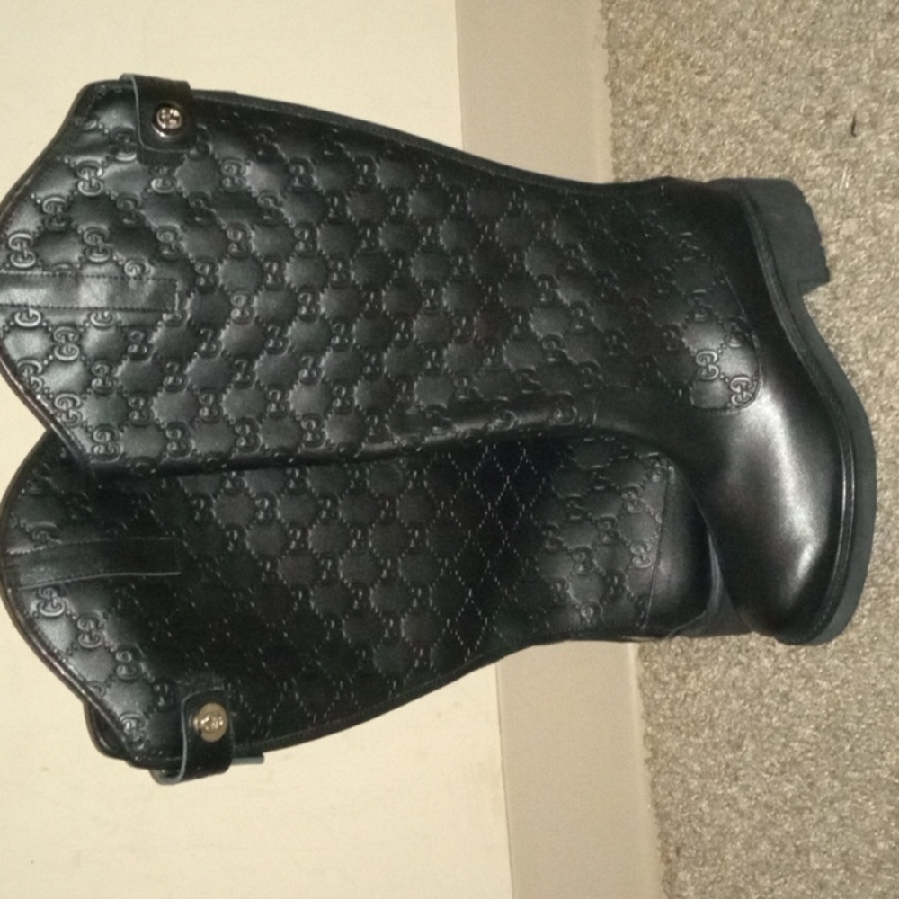 Black Knee High Gucci Boots